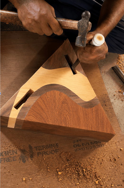 Artsy Table mortise chiseling